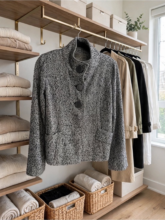 mac & jac Jackets & Blazers - mac & jac Black and White Tweed Button-Front Jacket